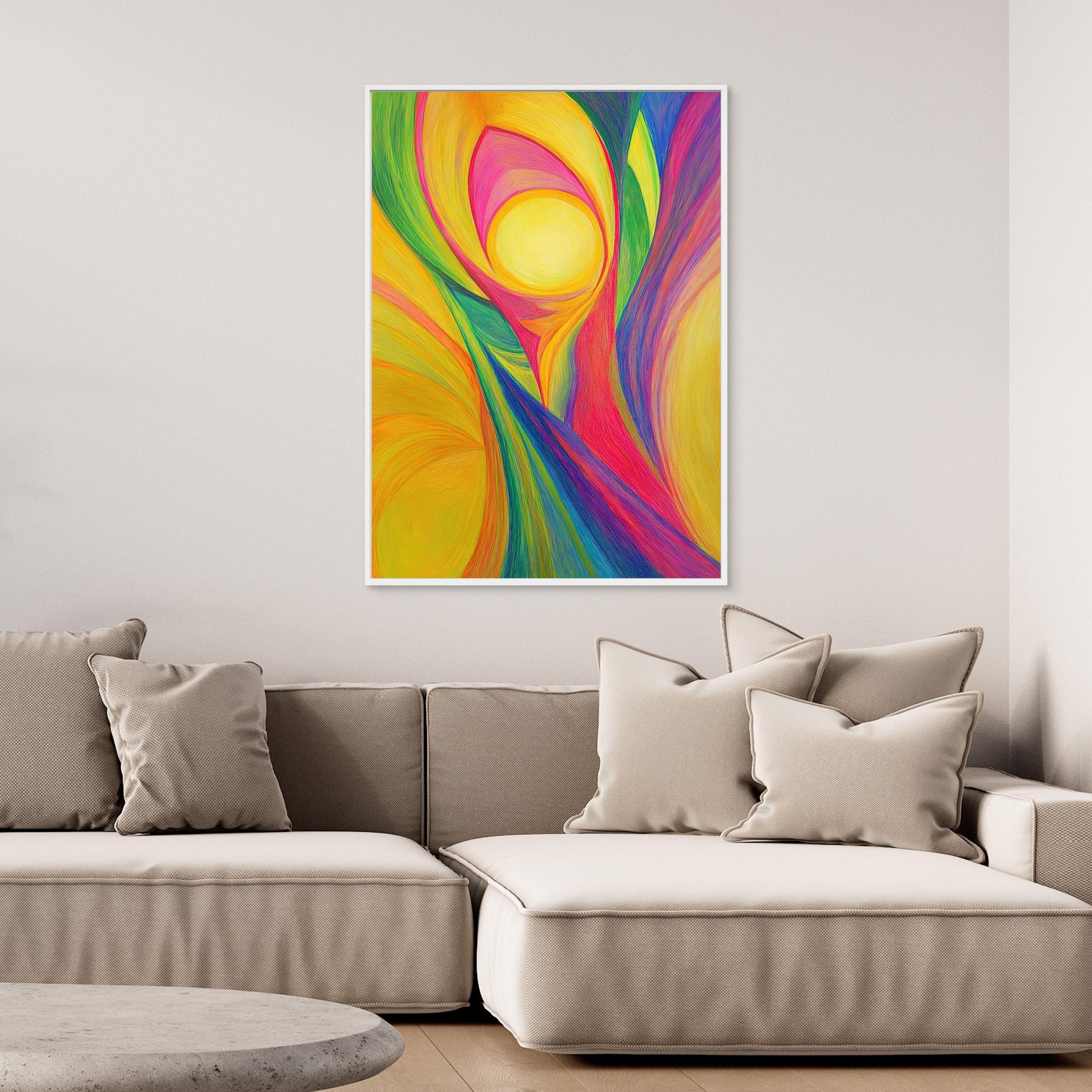 Abstract Radiant Energy Colored Pencil Drawing | Vibrant Colors, Organic Forms | Joy, Energy, Modern Wall Art