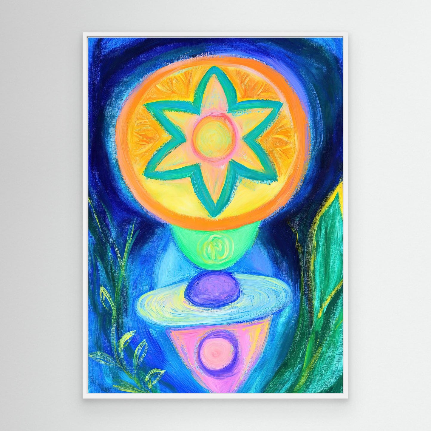 Spiritual Energy Canvas Print | Vibrant Colors, Mandala Design | Modern Spiritual Wall Art