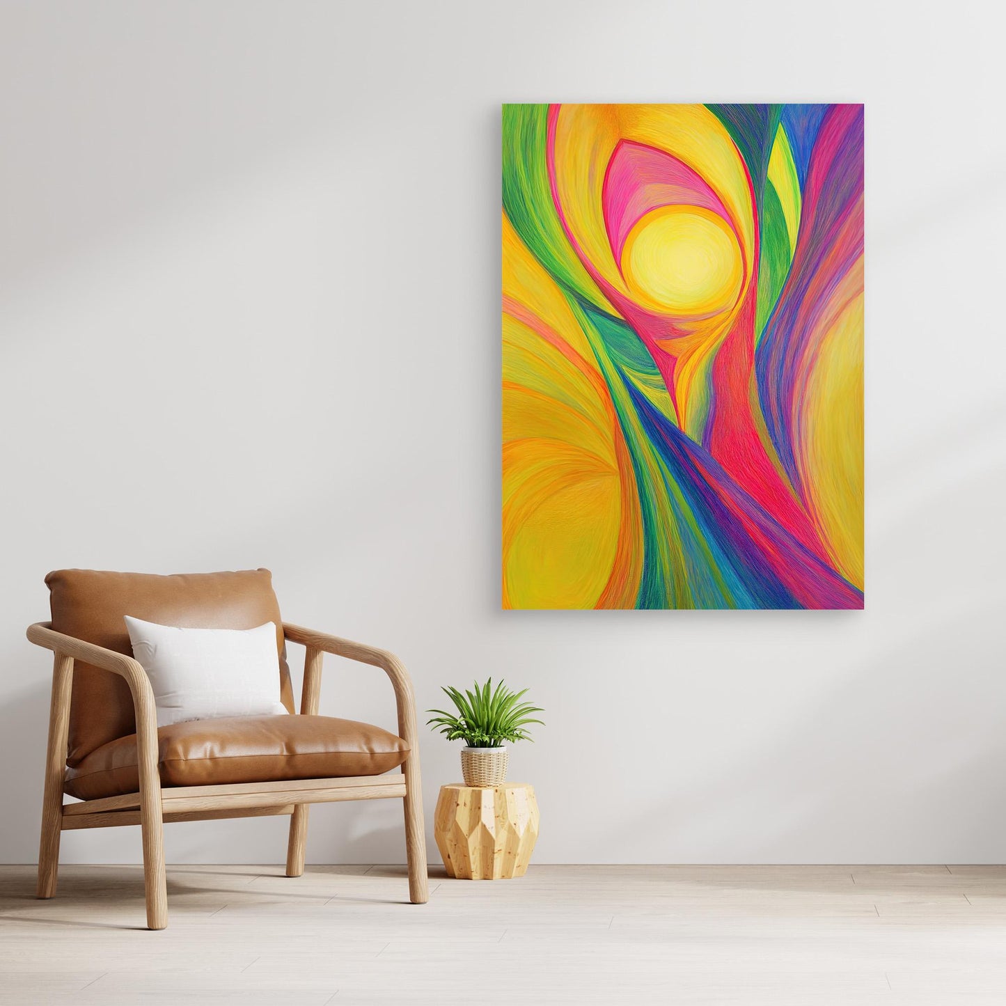 Abstract Radiant Energy Colored Pencil Drawing | Vibrant Colors, Organic Forms | Joy, Energy, Modern Wall Art