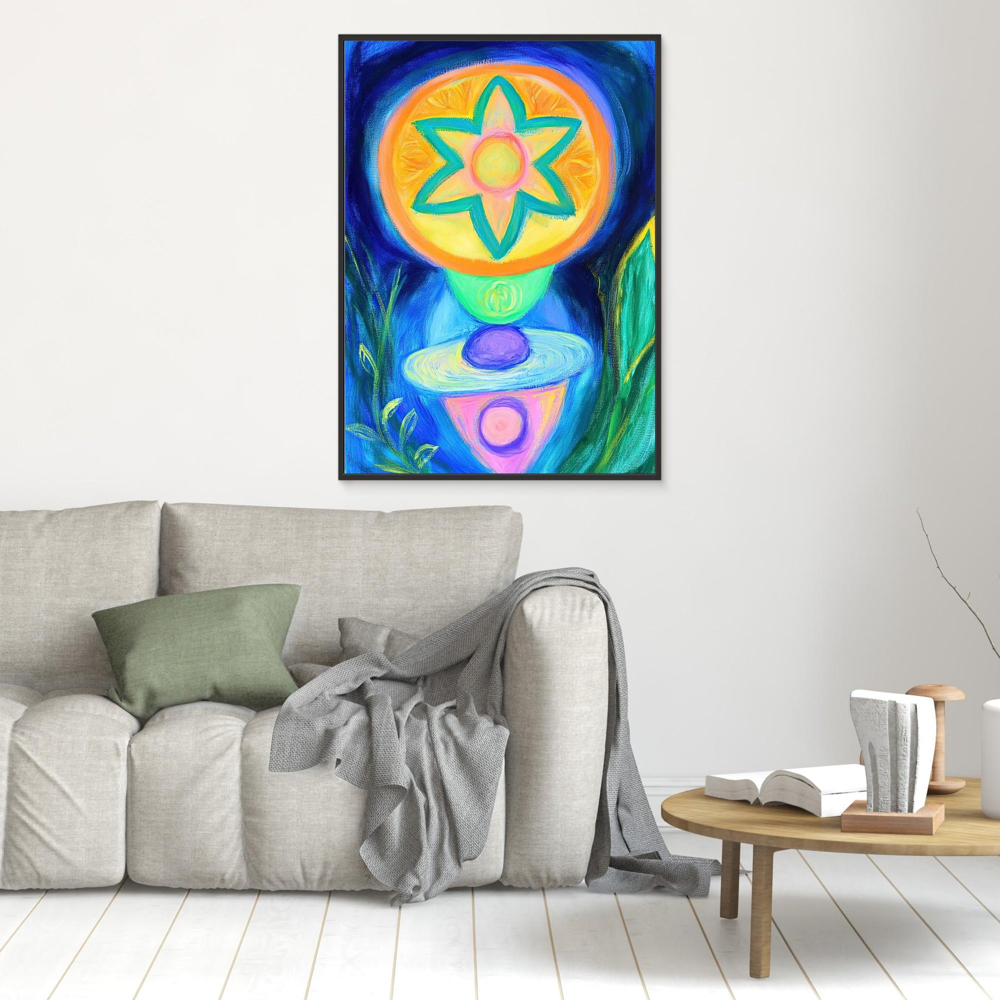 Spiritual Energy Canvas Print | Vibrant Colors, Mandala Design | Modern Spiritual Wall Art