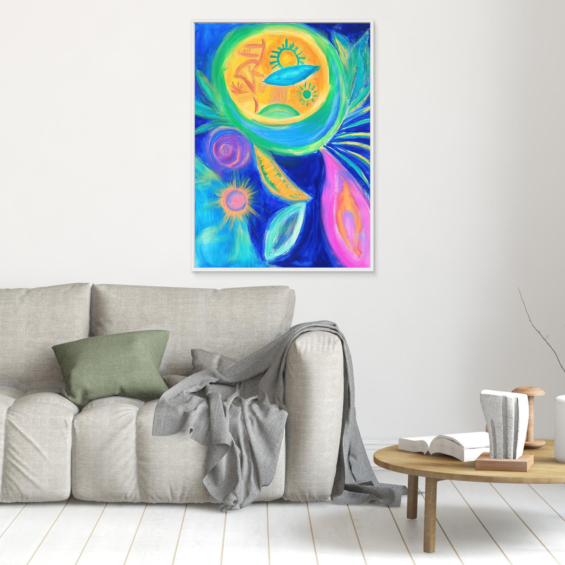 Abstract Cosmic Energy Canvas Print | Vibrant Colors, Organic Shapes | Spiritual, Modern Wall Art