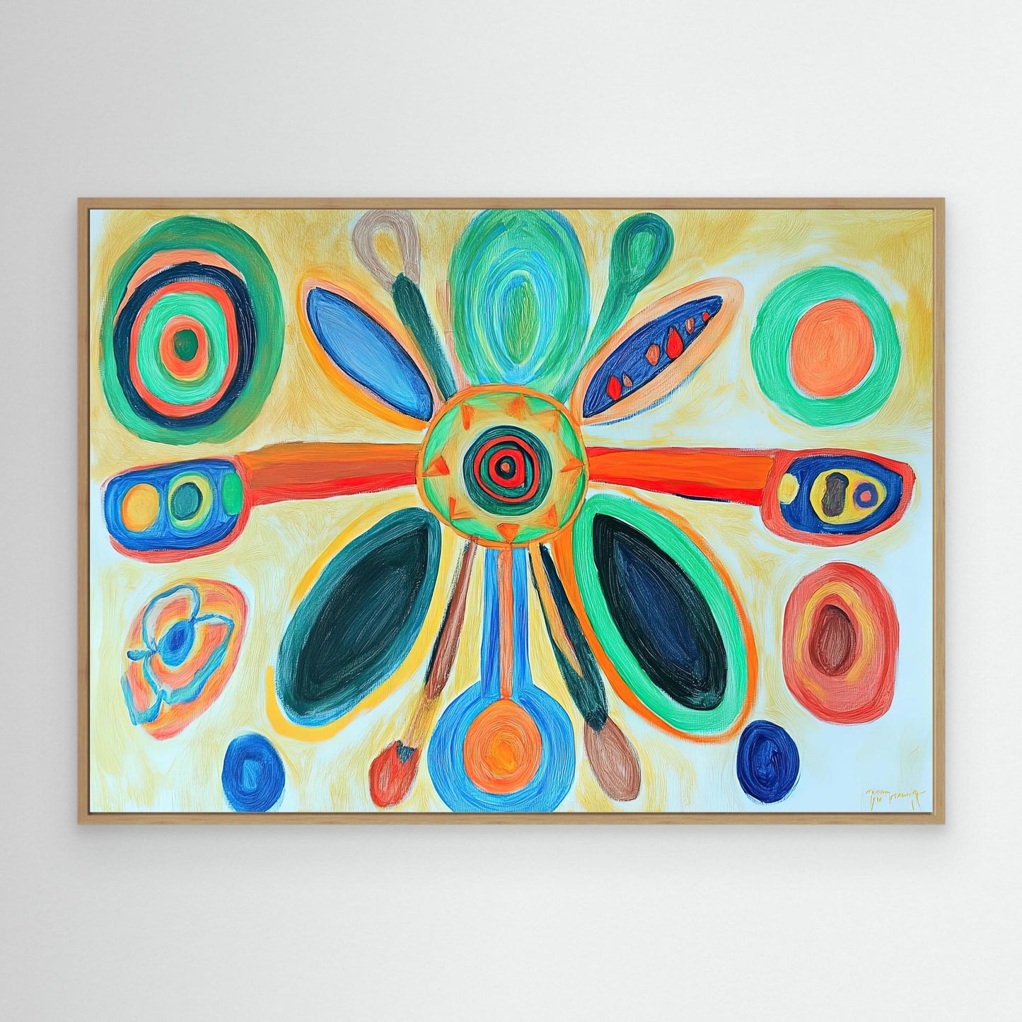 Whimsical Abstract Flower Canvas Print | Vibrant Colors, Organic Shapes | Modern Wall Art