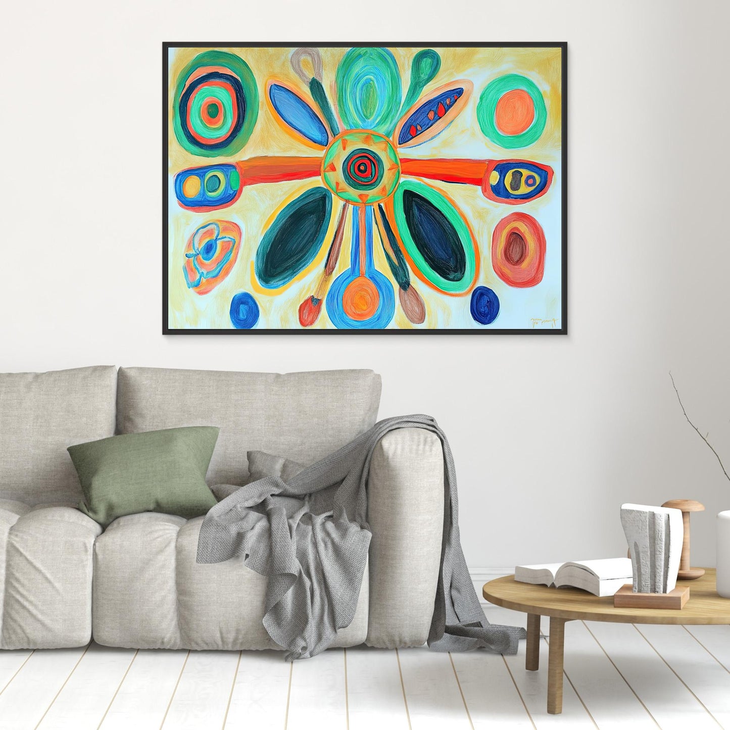 Whimsical Abstract Flower Canvas Print | Vibrant Colors, Organic Shapes | Modern Wall Art