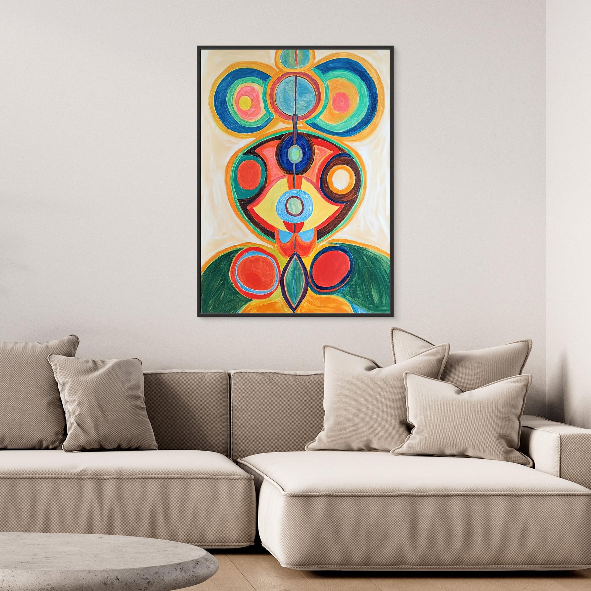 Abstract Spiritual Mandala Canvas Print | Vibrant Colors, Circular Design | Modern Spiritual Wall Art