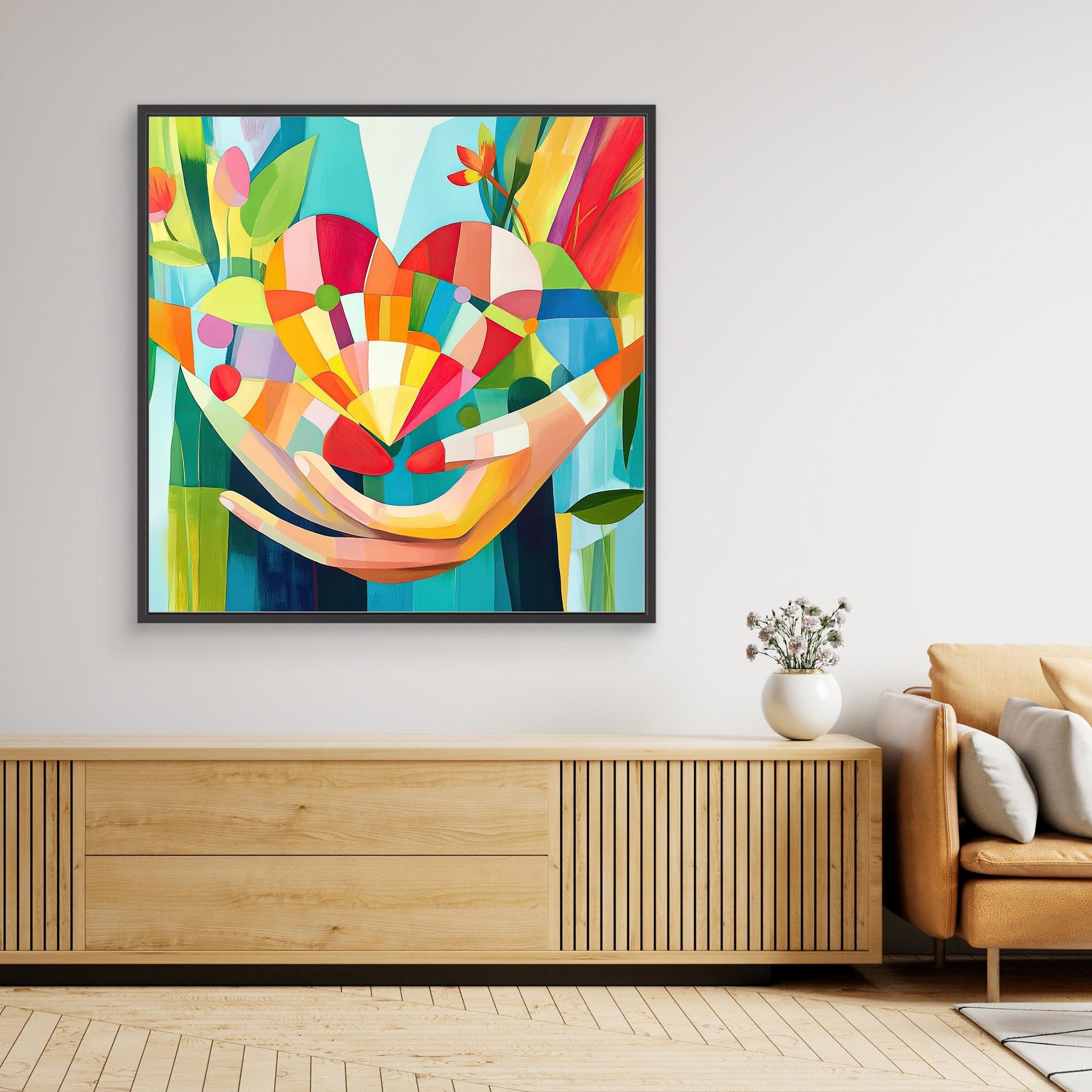 Loving Embrace: A Heartful Harmony of Color