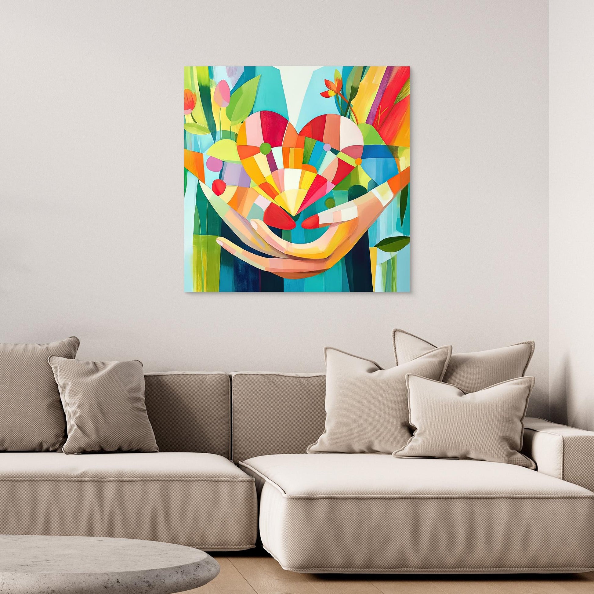 Loving Embrace: A Heartful Harmony of Color