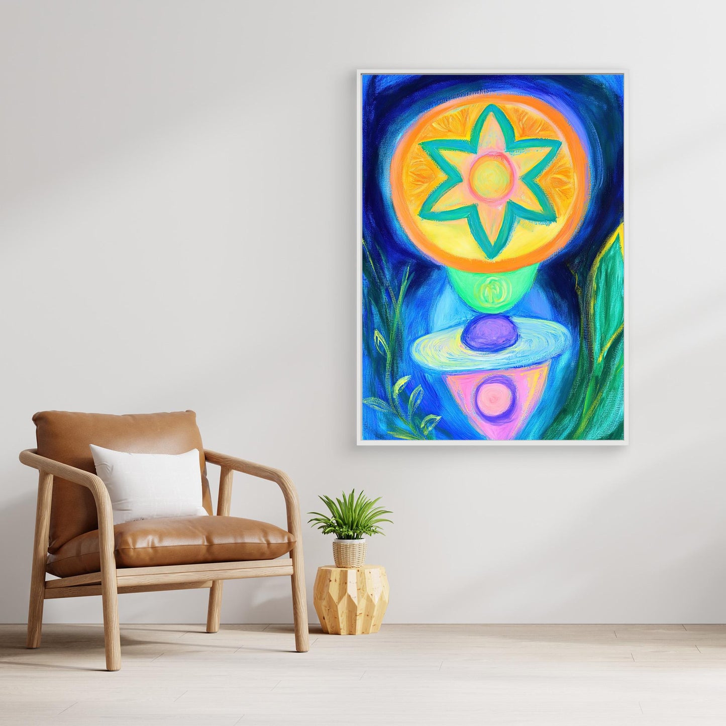 Spiritual Energy Canvas Print | Vibrant Colors, Mandala Design | Modern Spiritual Wall Art