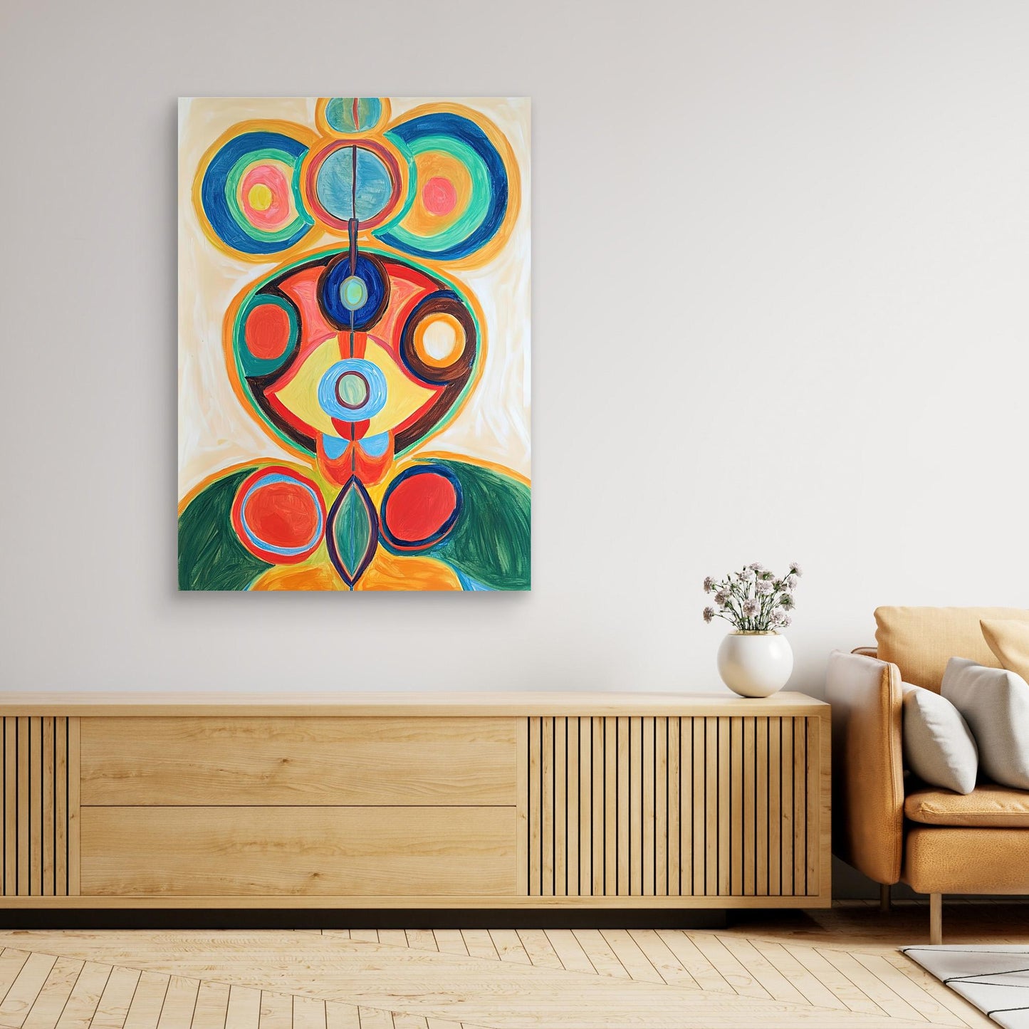 Abstract Spiritual Mandala Canvas Print | Vibrant Colors, Circular Design | Modern Spiritual Wall Art